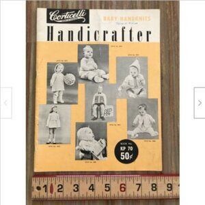 Corticelli Handicrafter #70 Baby Handknits Vtg Craft Book 1950s Knitting Pattern